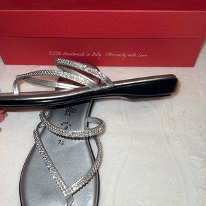 Toscanella Silver Rhinestone Sandals